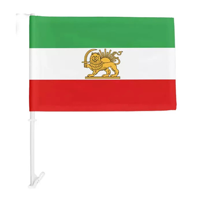 注文のイランの車の窓の旗のPantone色ポリエステル イランのライオンの旗