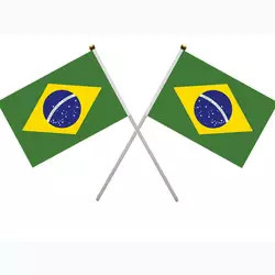 100%のポリエステル ブラジルの注文の旗14x21cmブラジルの手持ち型の旗