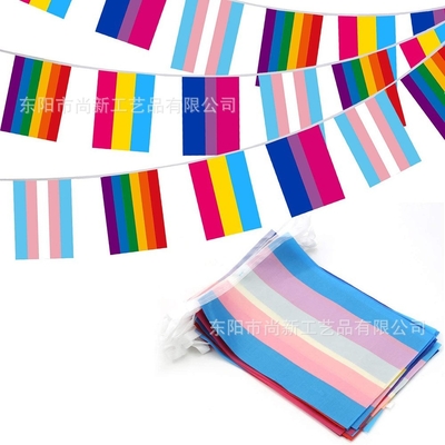 注文のロゴ ポリエステルLGBT旗のレズビアンのゲイプライドの三角形の旗