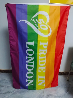 3x5 LGBTの旗の陽気なレズビアンの両性の自尊心の旗を印刷するデジタル