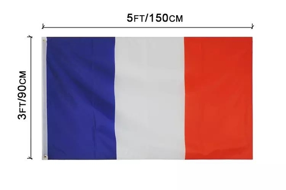 印刷済み 3X5FT フランス トリコロール フラッグ カントリー フラッグ ポリエステル 100% すぐに出荷可能