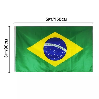 良質の注文のブラジルは3x5Ft 100Dポリエステル旗に印を付ける