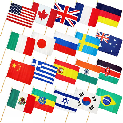 携帯用手持ち型の旗14x21cmすべての国注文手の旗