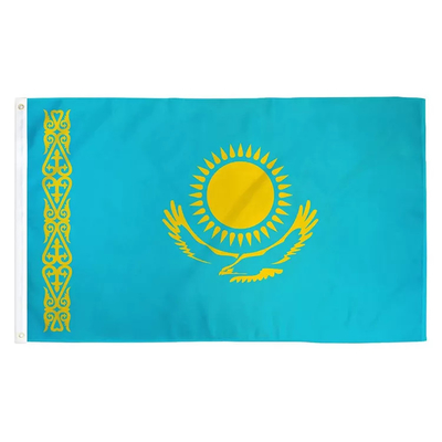 100%のポリエステル カザフスタンの国旗3X5ftの習慣のデジタル印刷/スクリーンの印刷