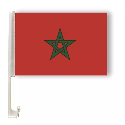 ポリエステル モロッコ車の旗の注文の国の昇華車の旗