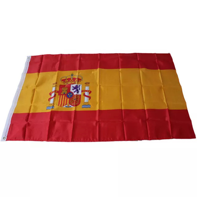 様式のスペインの国旗を掛けるPantone色ポリエステル世界の旗