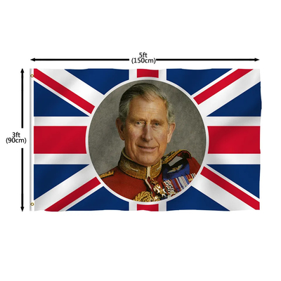 良質のチャールズFlag UK王チャールズIII 3x5ft王の即位2023年
